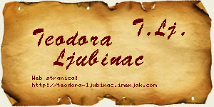Teodora Ljubinac vizit kartica